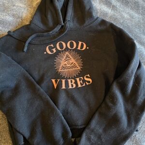 Good vibes cropped hoodie